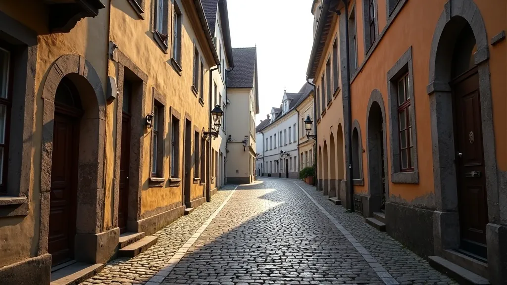 Staré středověké ulice Kutné Hory s historickými domy a gotickou architekturou