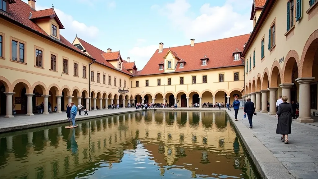 Telčské náměstí s barokními domy a arkádami
